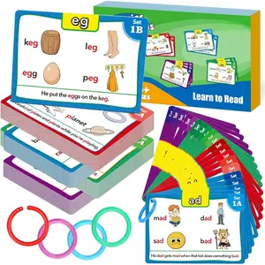 Phonics Flash Cards Learn to Read Spelling Reading Sight Words Phonics Games, Digraphs CVC Blends Long Vowel Sounds Kids Dolch Fry Site Words for Pre-k Kindergarten 1st 2nd 3rd Homeschool