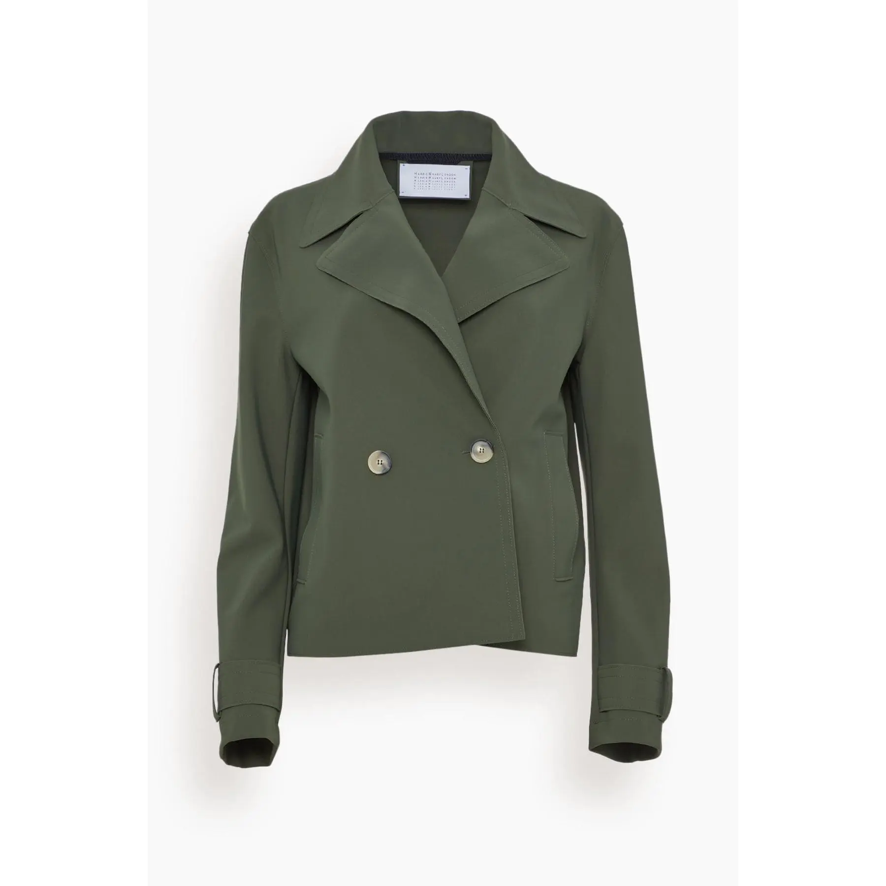 Cropped Scuba Peacoat in Moss Green