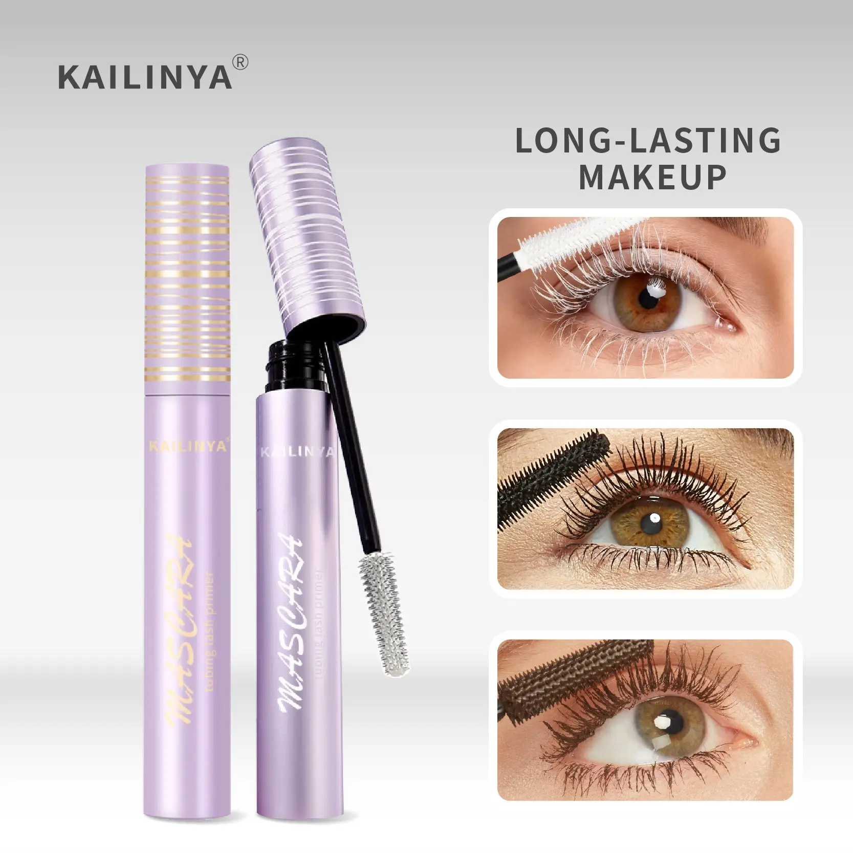 Tubing Eyelash Mascara 24hr Long Lasting Curl, Smudge Proof, Lengthening & Volumizing, 360 Degree Extended Comb Brush for Defined Lashes, Voluminous Lengthening Mascara