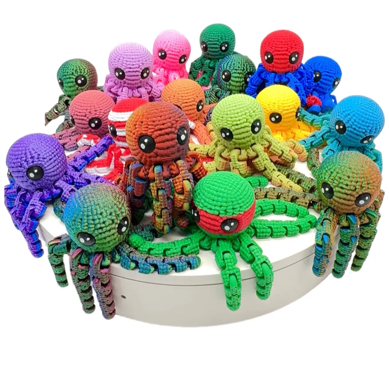 Crochet Style Octopus  Unique 3D Printed Home Decor