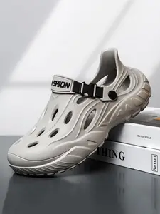 Men's Letters Print EVA Slides, Casual Comfortable Non-slip Outdoor Beach Slippers, Breathable Comfortable Shoes for Daily Wear, Boy