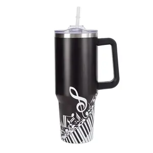Leak-Proof Insulated Tumbler with Flip Straw & Cup Holder Fit Flasks Lid Drinkware