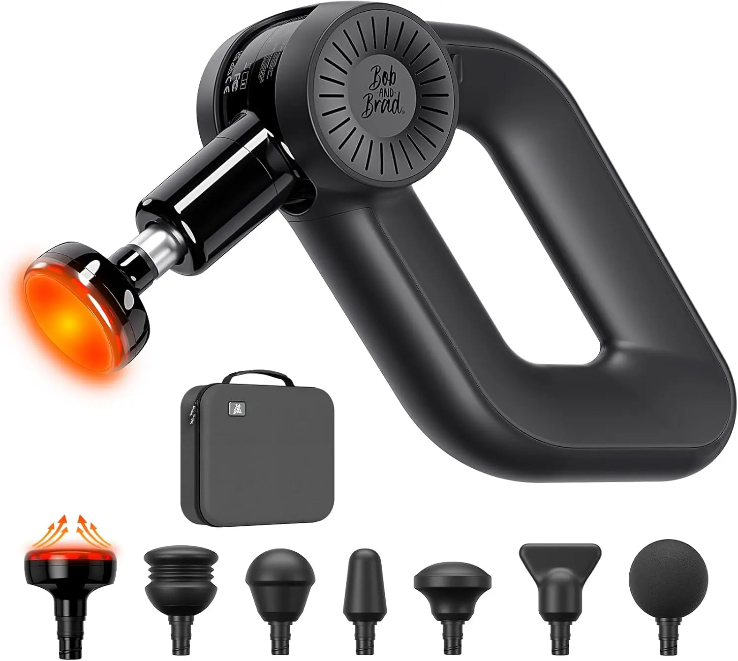 BOB AND BRAD D6 Pro Plus Massage Gun with Heat, 16mm Amplitude Deep Tissue Percussion Massager for Pain Relief, Quiet 6-Speed Electric Back Massager for Athletes, FSA HSA Eligible, Vibration Massage