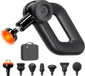 BOB AND BRAD D6Pro Plus Massage Gun with Heat, Professional Muscle Massager Gun with 16mm Amplitude Therapy Device for Athletes, Comfort Deep Tissue Pain Relief Muscle Relaxation 6 speeds Quiet Electric Silicone Hand held Massager, FSA & HSA, Idea Gift