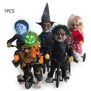 Halloween Ghost Sound-Activated Light Bike, Pumpkin Witch, Spooky Skull Horror Prank Props, Halloween Decoration Lamp, Perfect for Halloween Decorations