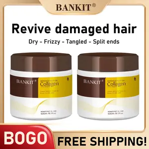 BOGO: BANKIT Collagen Repair Hair Mask 500 ml / 16.9 fl oz – Deep Nourishing, Smoothing & Shine – Instant Slip, Strengthens Hair – For Dry, Frizzy, Color-Treated or Heat-Damaged Hair