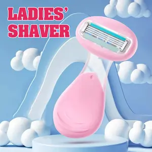 2 Counts Travel Razors for Women, Travel Shaver suitable for Armpits, Arms, Bikini Area, and Legs