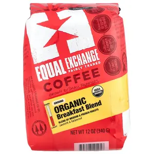 Equal Exchange Organic Coffee, Breakfast Blend, Ground, Medium & French Roasts, 12 oz (340 g)