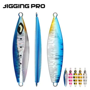 JIGGINGPRO 100g 130g 160g 200g Rear Weighted Flat Fall Jig | Flutters on Descent for Slow Pitch & High-Speed Jerk Fishing | Saltwater Offshore Metal Spoon/Blade Lure for Grouper, Seabass, Tuna Fishing Tackle