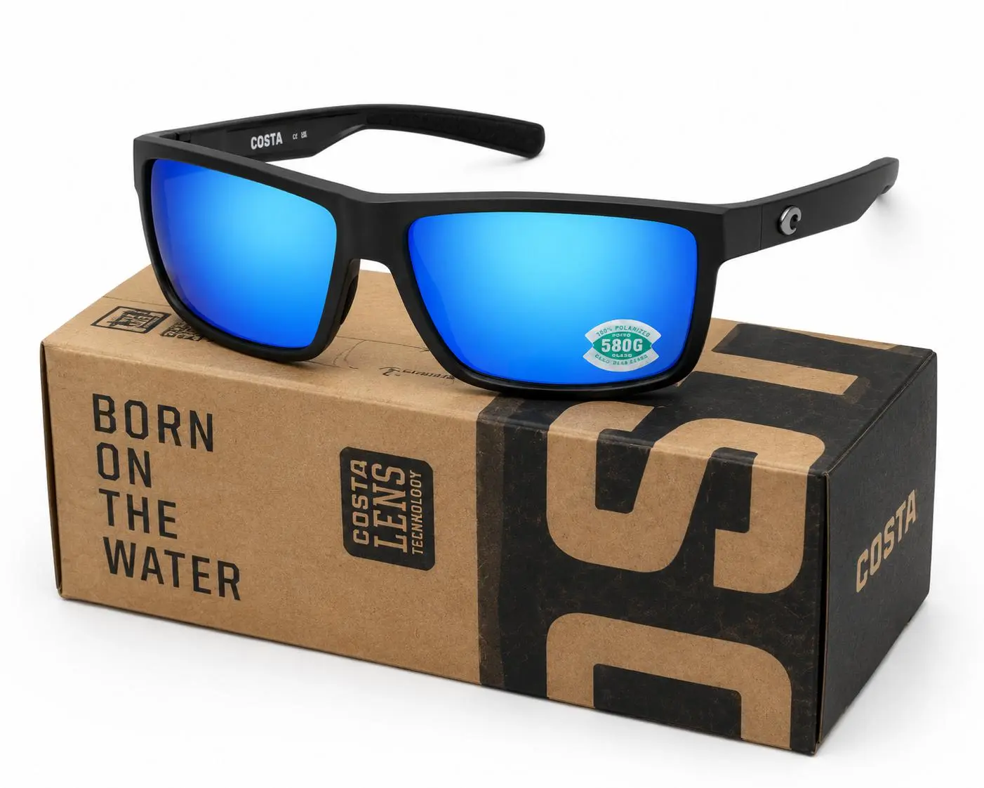 Costa Del Mar Mens Polarized Sunglasses UV400 – Blue Mirror Lens Sports Sunglasses for Fishing & Driving, Dustproof, Windproof, Anti-Blue Light, Anti-UV, Gifts For Him