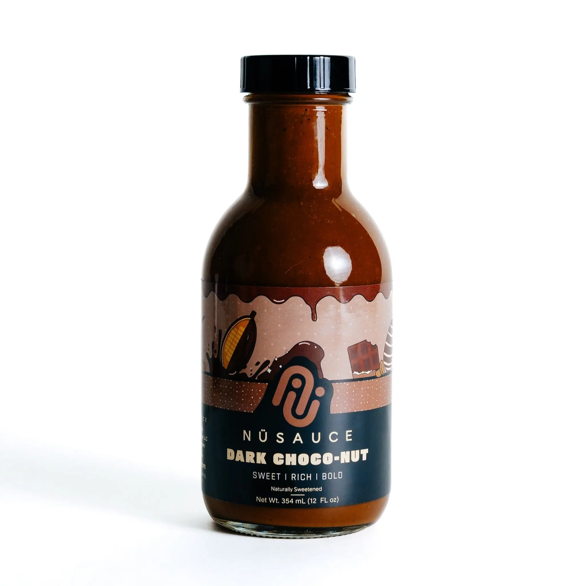 NüSauce Dark Chocolate Roasted Peanut Blend - No sugar, Low fat with 10 Calories per Serving