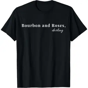 100%cotton Bourbon and Roses Darling Derby Day Vintage Horse Racing T-Shirt