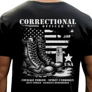 Correctional Officer Flag Shirt - Unisex Custody Jailer Tee For Prison Police Fans Cotton Fit
