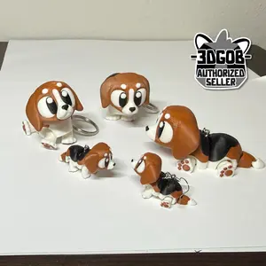 3D Printed Beagle Keychains Or Earrings