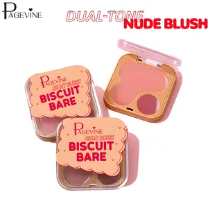 2-Color Nude Cream Blush Palette, High-Pigment Yet Natural, Smooth Blendable Texture, Wear Alone or Mix for Soft Sculpted Cheeks.