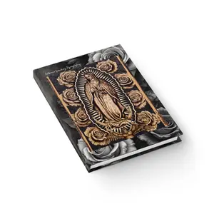 La Virgen De Guadalupe Journal - Ruled Line By Ambrosio Sanchez Pyrography, Virgin Mary Notebook with Hail Mary Prayer