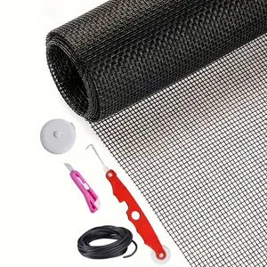 4Pcs Window Screen Repair Kit, 48" x 118" Fiberglass Mesh Replacement Screen Net for Windows, Screen Doors & Patio Doors, Home DIY Screen Fix Accessories