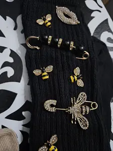 Junk Socks Honey Bee Charmed Theme - Black Slouched Sock Street Style