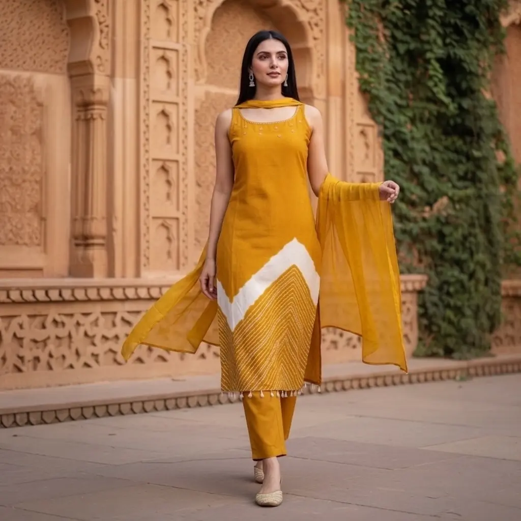 Binya sleeveless summer kurta set