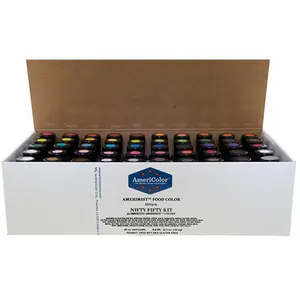 AmeriColor, Nifty Fifty Kit, .65 Ounce, AmeriMist Airbrush Food Coloring