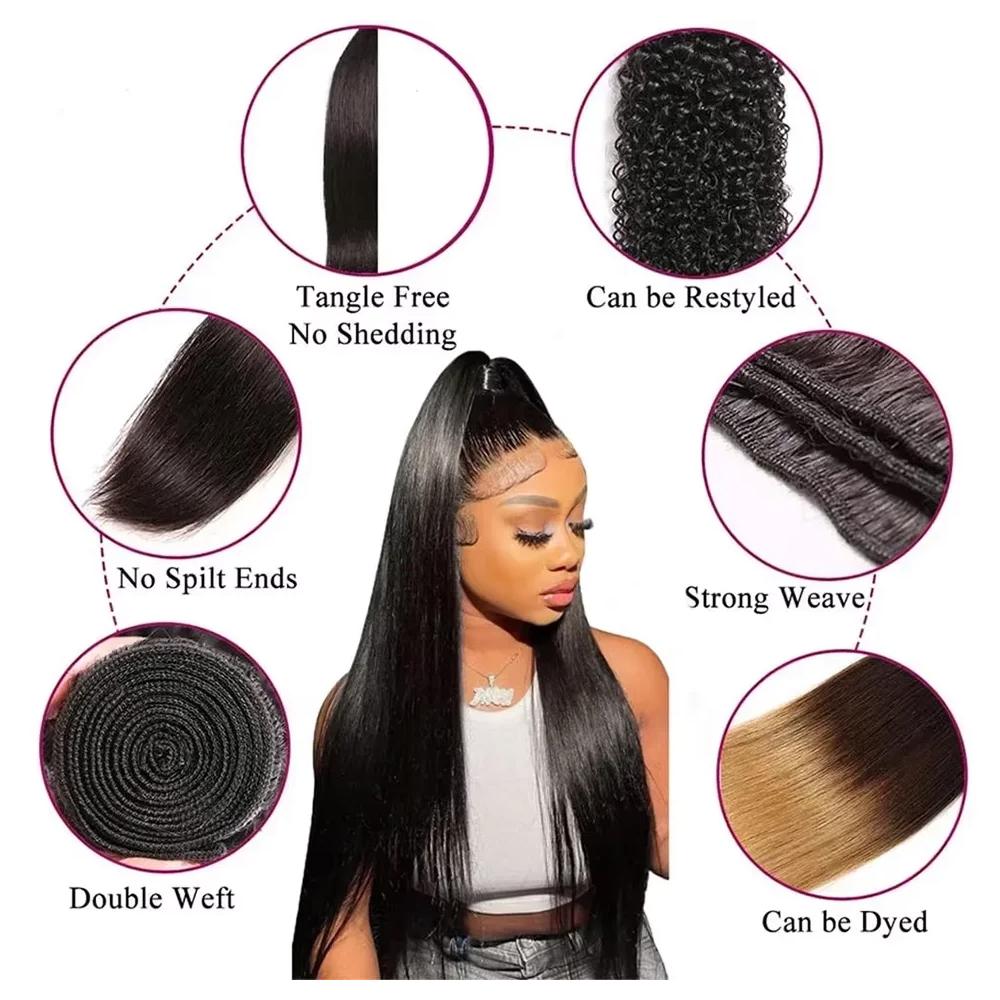 Straight Bundles Human Hair 100% Unprocessed Brazilian Virgin Hair 1/3/4 Bundles Hair Extension for Women Natural Color Straight Bundles Human Hair 100% Unprocessed Brazilian Virgin Hair 1/3/4 Bundles Hair Extension for Women Natural Color