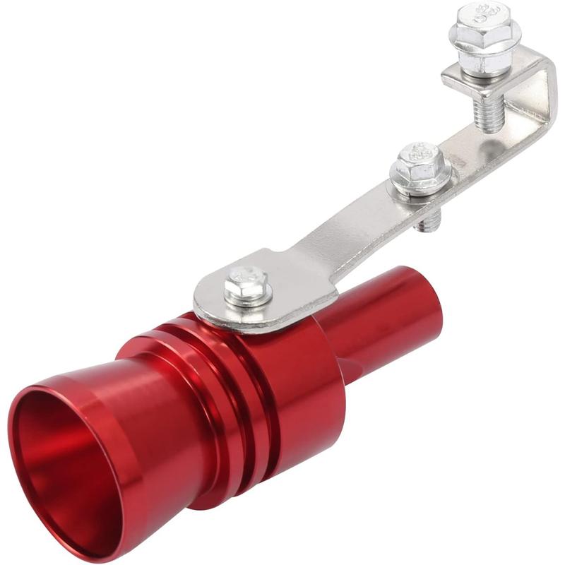 2pcs XL Size Aluminum Alloy Universal Turbo Sound Exhaust Muffler Pipe Whistle Car Roar Maker Red