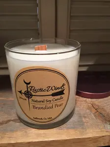 Brandied Pear - Soy Candle candles holiday candle wax premium candle gift candle gift holiday gift natural soy Highly Scented perfect first valentine handmade candle buy eco friendly decor present decorative candle woodwick small batch making wooden wick