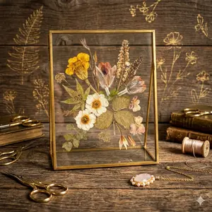 Pressed Flower Frame – Real Dried Flowers Art, Floral Home Decor Gift