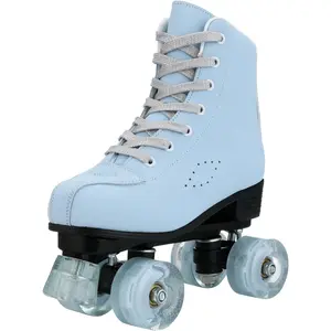 Roller Skates for Girls and Women, Cozy PU Leather Gradient Color Skates with Flash Wheels, Indoor Outdoor Skates for Beginner