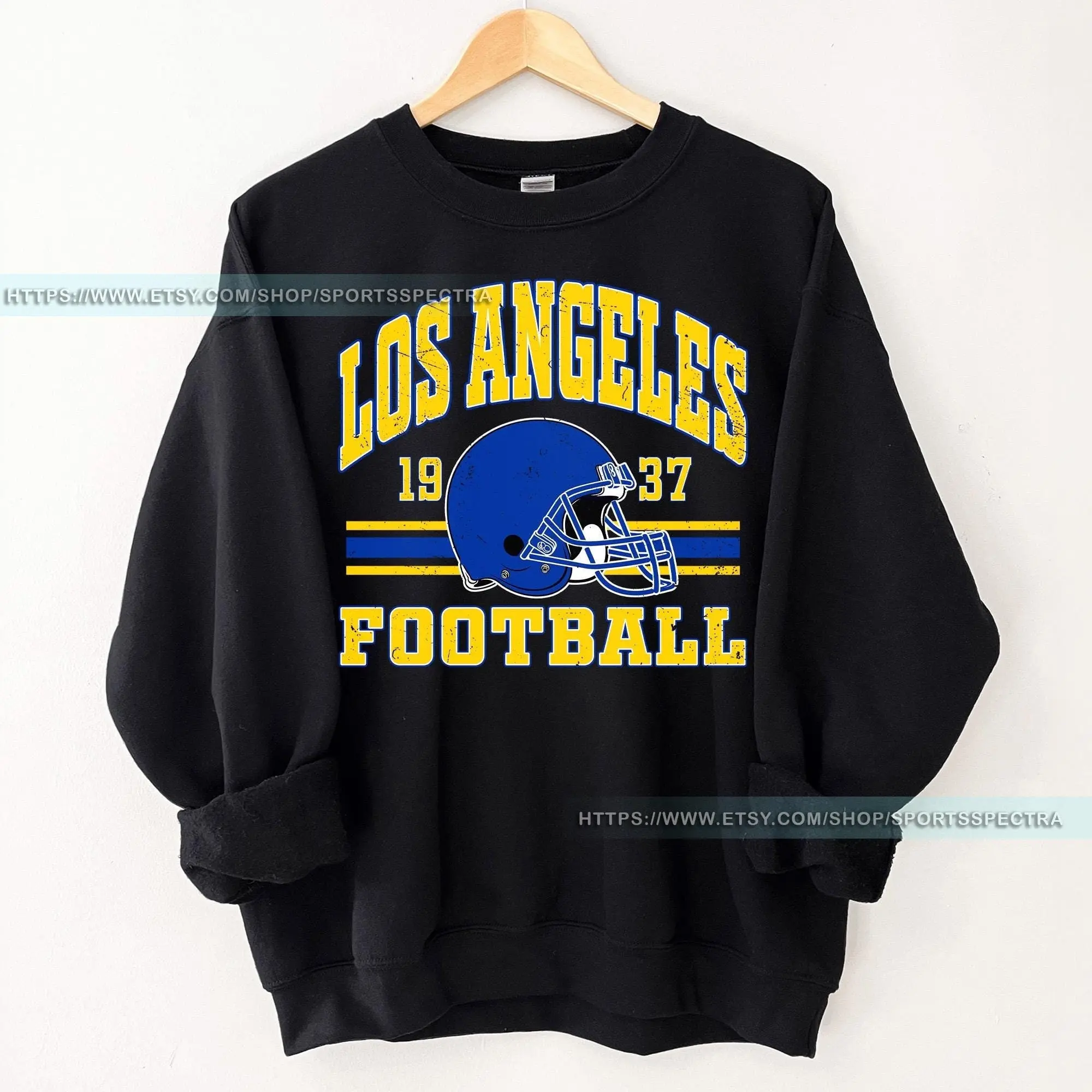 [Sale Up To 50%] Los Angeles Football Vintage Crewneck Sweatshirt, Game Day Pullover, Ram 90s Style Football Crew, Ram Fan Gift, Gift For Fan, Trendy USA Cotton Fabric