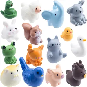 15 count Mini  ,   Figurines Statues, Multicolor Miniature Statues Craft Decor for Moss Landscape Garden Dollhouse- 15 Styles