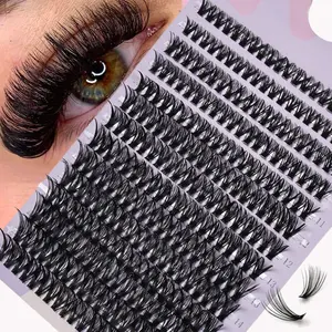 280 Clusters 40D Lashes, 0.07mm D Curl, 9-16mm Mix, Natural Eyelashes Extension, Cosmetic Eyelash Extension, 3D Russian Volume, Individual Eyelash Cluster, Natural Eyelash Extensions