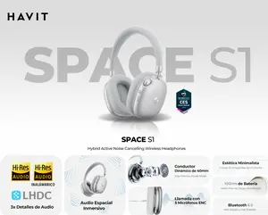 The most cost-effective high-end headphones! Havit Space S1 ANC Headphones -45dB Noise Cancelling 100H Battery Hi-Res Audio Over Ear Bluetooth 6.0 for Work Travel