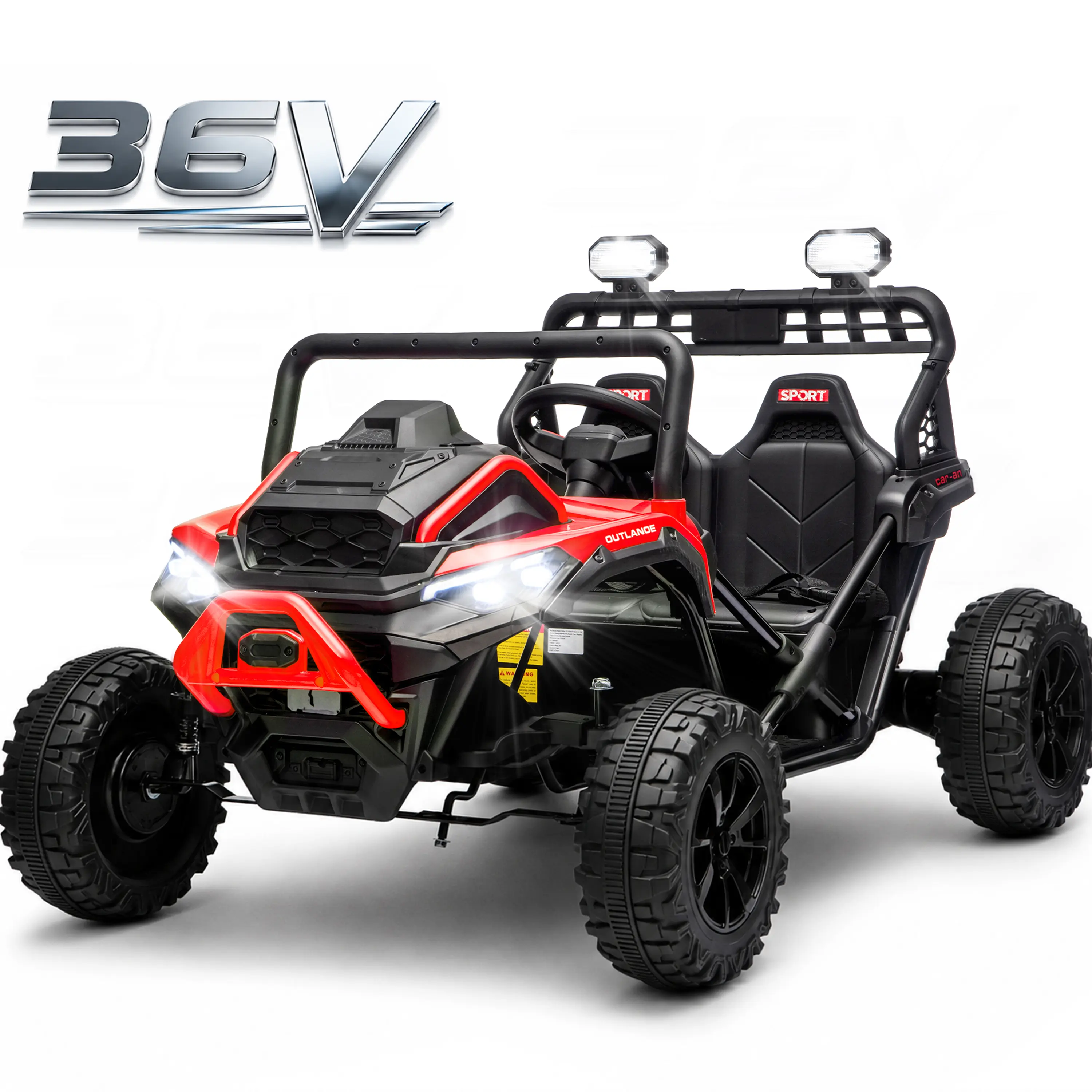 Hotjoy 36V 600W Two-Seater Ride On Electric UTV for big kids,Speed up to 6.5MPH,20.08in Wider Seat,All-Round Iron Frame Support w/ X Reinforced Iron Frame,Bluetooth,Real Ultimate Off-Road Experience For 4-12