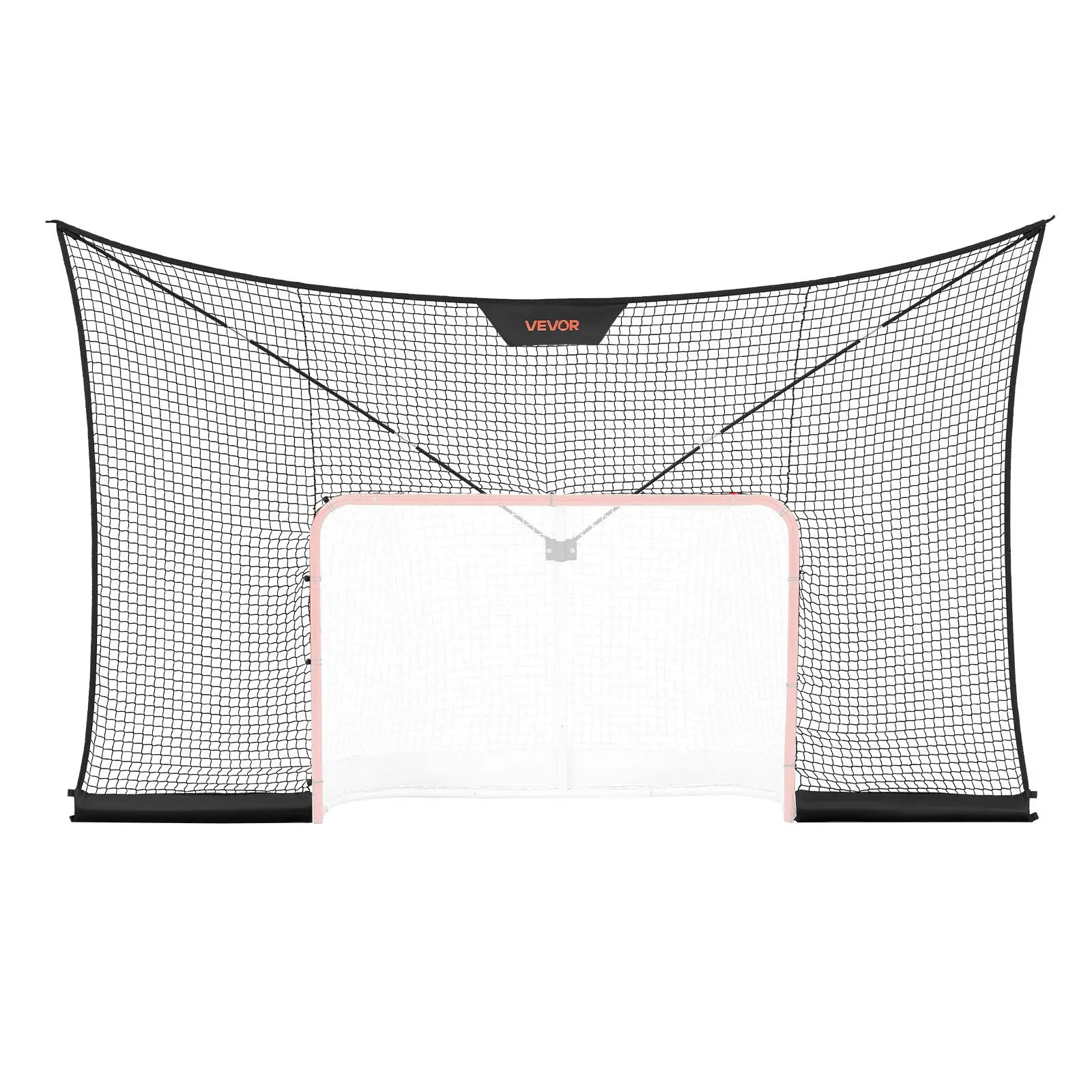 VEVOR Polyester Hockey Net Backstop (NET ONLY), 12x7 ft Weatherproof Hockey Practice Training Gear, Lightweight Portable Setup Backyard Equipment, Easy Assembly for Youth & Adults