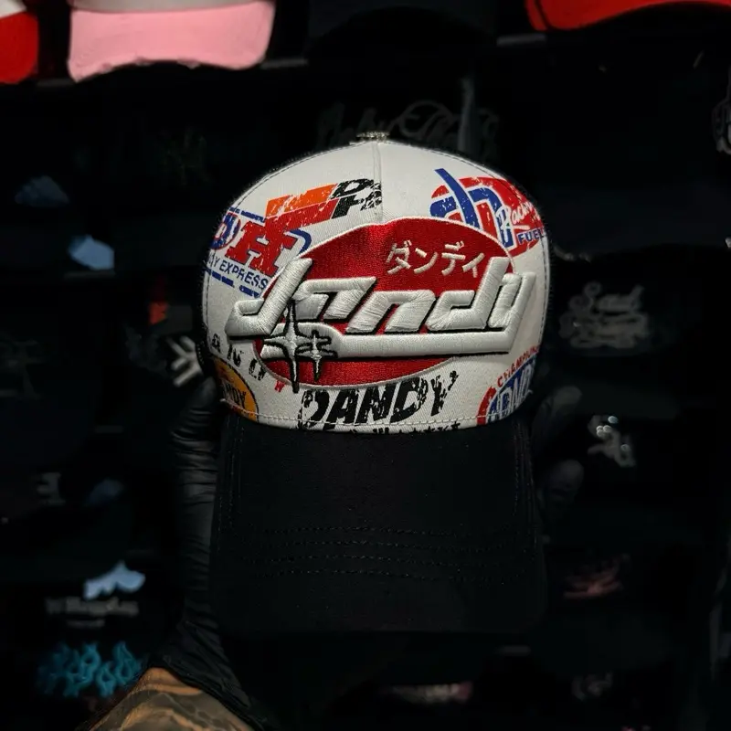 Unisex White Racing Hat with New Designs