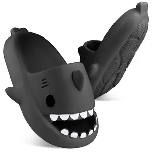 Shark Slides Slipper Cozy Soft Thick Sole Cute Animal Shape Design EVA Open Toe Sandal summer shoes for Beach Pool Shower