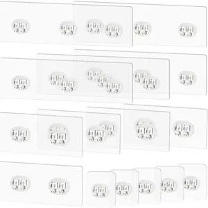 15 Pack Shower Caddy Adhesive Replacement - Strong No Drilling Shower Shelf Adhesive Hooks for Bathroom Storage Shelves & Kitchen Racks, 3 Sizes Included