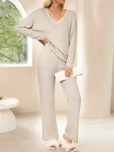 Women's Two-Piece Sleepwear Set, Pajamas, Autumn Winter Casual Loungewear, Comfortable Home Wear for Relaxation and Cozy Nights