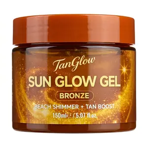 Instant Bronze Shimmer Tanning Gel, TanGlow Lightweight Body Glow Gel for All Skin Types, Beach Glow Tan Boost, 150ml