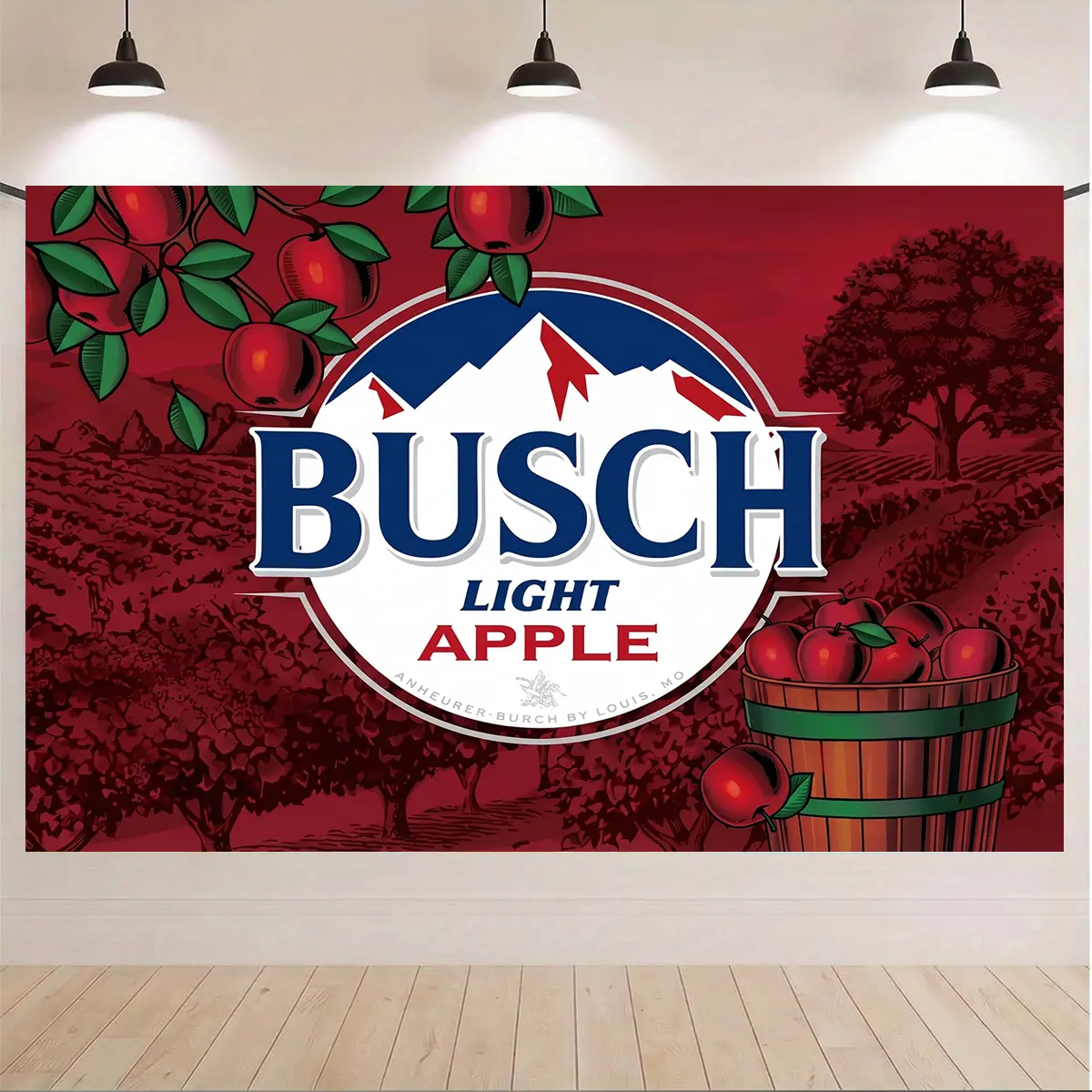 Busch Light Apple Man Cave Tapestry - Bar / Pub Style Polyester Wall Hanging