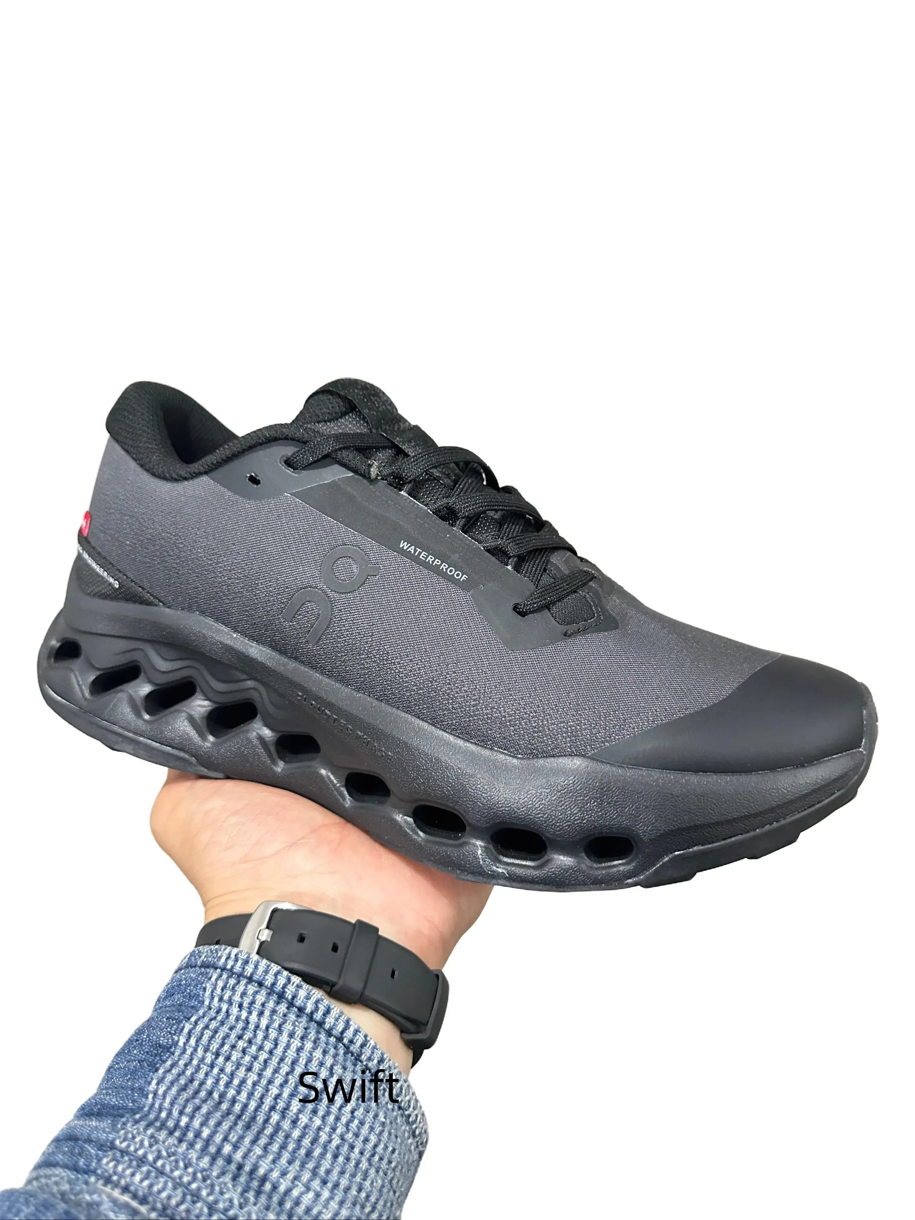 Triple Black Techwear Sneakers - Futuristic Hollow Sole for Urban Street Style