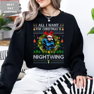 Christmas Nightwing Shirt, NightWing Fans Fashion Cotton, Full Colors, Full Sizes, For Men, For Women
