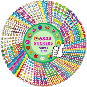 6844 PCS 64 Sheets Round Incentive Stickers, Animals Donuts Cupcakes Stars Hearts Motivational Reward Stickers for Teacher Classroom Encourage Kids