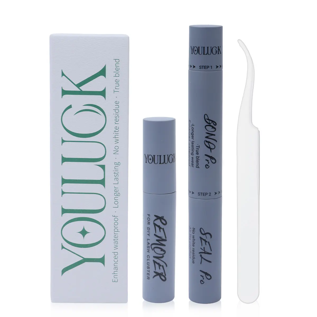 YOULUCK  Upgrade Pro Bond Seal Remover Tweezer Kit Gentle 7 Days Long Lasting Stron hold Waterproof Glue No White Residue Beginner Friendly Flawless Look for Eyelash