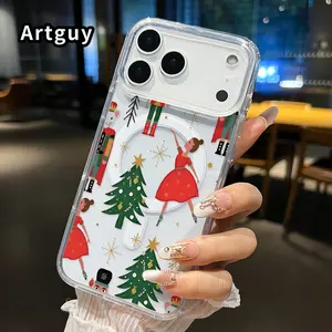 Magnetic Phone Case Supports Wireless Charging Case for iPhone 17 Pro Max 17 Air Nutcracker Ballet Dream Pattern Non-Yellowing Shockproof Clear Slim Protective Softcase Transparent Acrylic Large Hole Cover