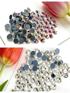 Hotfix Rhinestones Flat Back Glass Gems 1420pcs/280pcs Ss6-Ss30 2.0-6.0mm Round Crystal Nail Art DIY Bag Clothes Shoes
