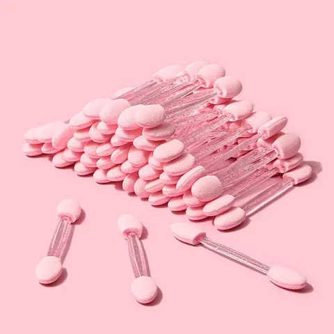Double-ended Nail Art Brush with Transparent Handles, 50pcs Nail Art Sponge Brushes, DIY Manicure Professional Home Nail Art Tool for Women & Girls, Manicure Brush, Nail Art Design, Nail Art Accessories, Nail Supplies Equipment, Nail Design Tools