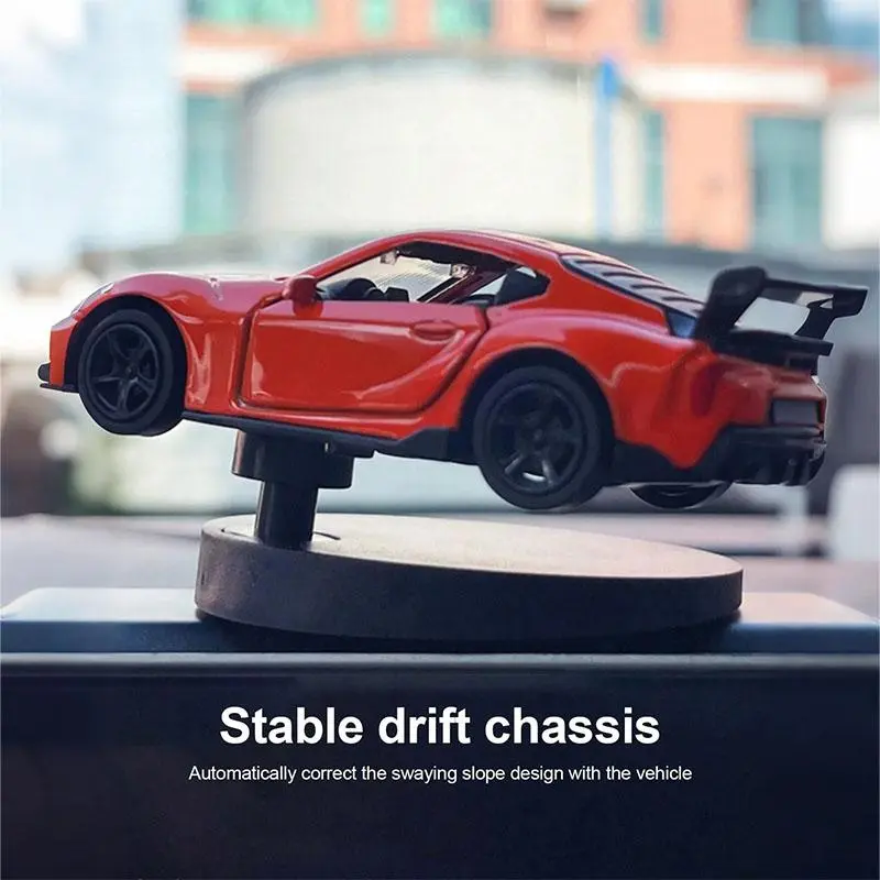 Dynamic Drift Car Dashboard Decor - Zinc/Plastic, Auto-Return, No Charging, 3M Adhesive, Easy Install, Enhances Interiorn