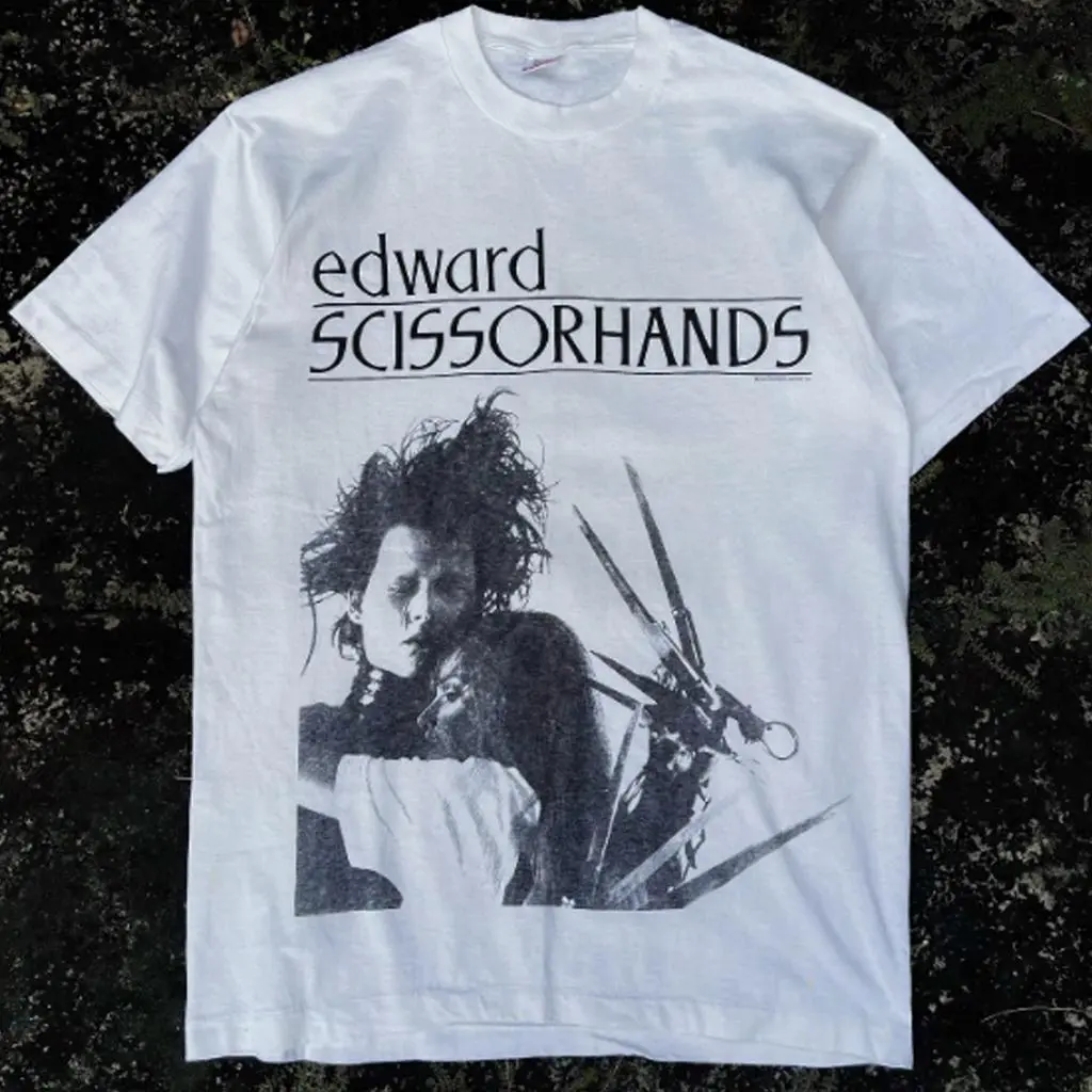 Edward Scissorhands Tim Burton Vintage Bootleg Shirt Dark Fantasy Graphic Tee Halloween Streetwear XY300704